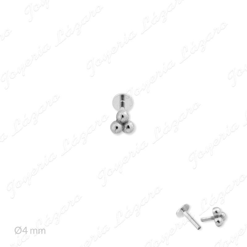 PIERCING PLATA 3 BOLITAS                                                                            