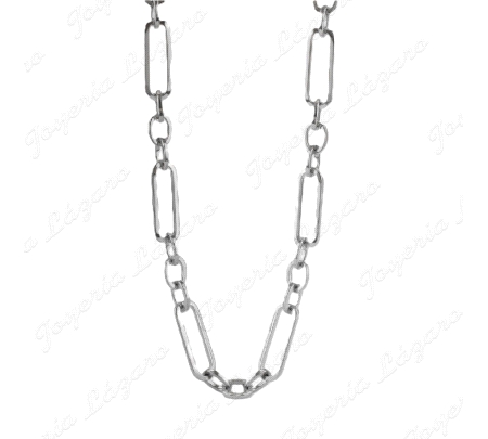 GARGANTILLA ACERO ESLABONES CUADRADOS ENTRE FORZADOS ANILLAS