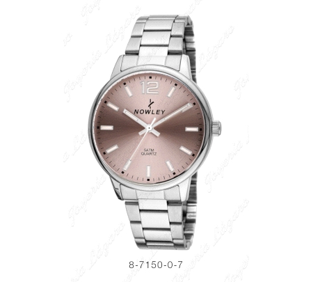 NOWLEY RELOJ CAB. ACERO ESF. SALMON                                                                 