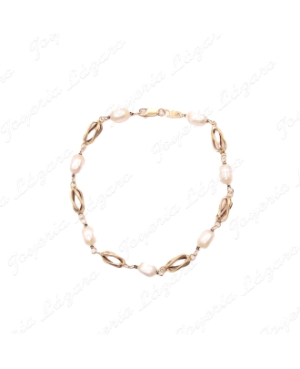 PULSERA ORO 18KT OCASION PERLAS RIO+JAULAS                                                          