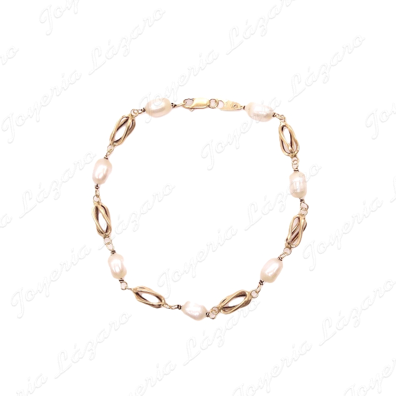 PULSERA ORO 18KT OCASION PERLAS RIO+JAULAS                                                          