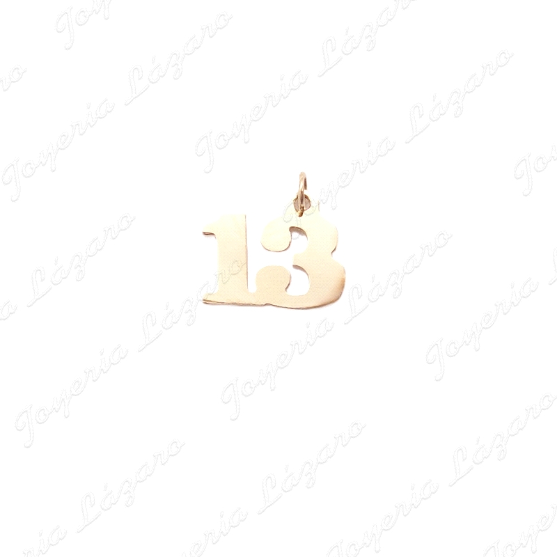 COLGANTE ORO 18 KTS NUMERO 13 15X10MM                                                               