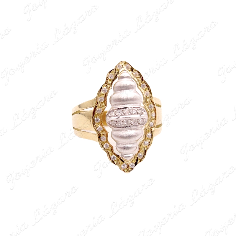 SORTIJA ORO 18KT OCASION  LANZADERA BICOLOR                                                         