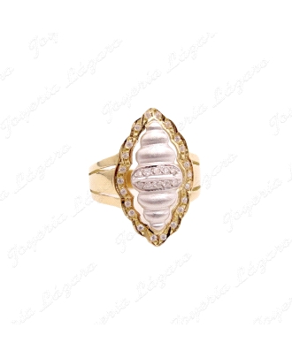 SORTIJA ORO 18KT OCASION  LANZADERA BICOLOR                           
