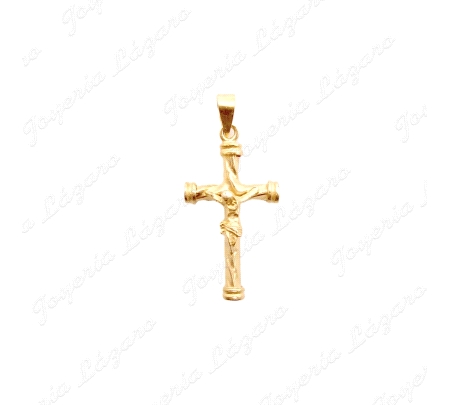CRUZ ORO 18KT OCASION TUBO+CRISTO 12X22MM