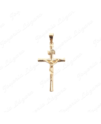 CRUZ ORO 18KT OCASION TUBO +CRISTO 18X33MM SIN ASA                                                  