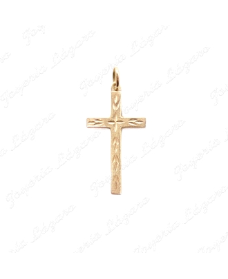 CRUZ ORO 18KT OCASION 13X25 LISA PLANA TALLADA                                                      