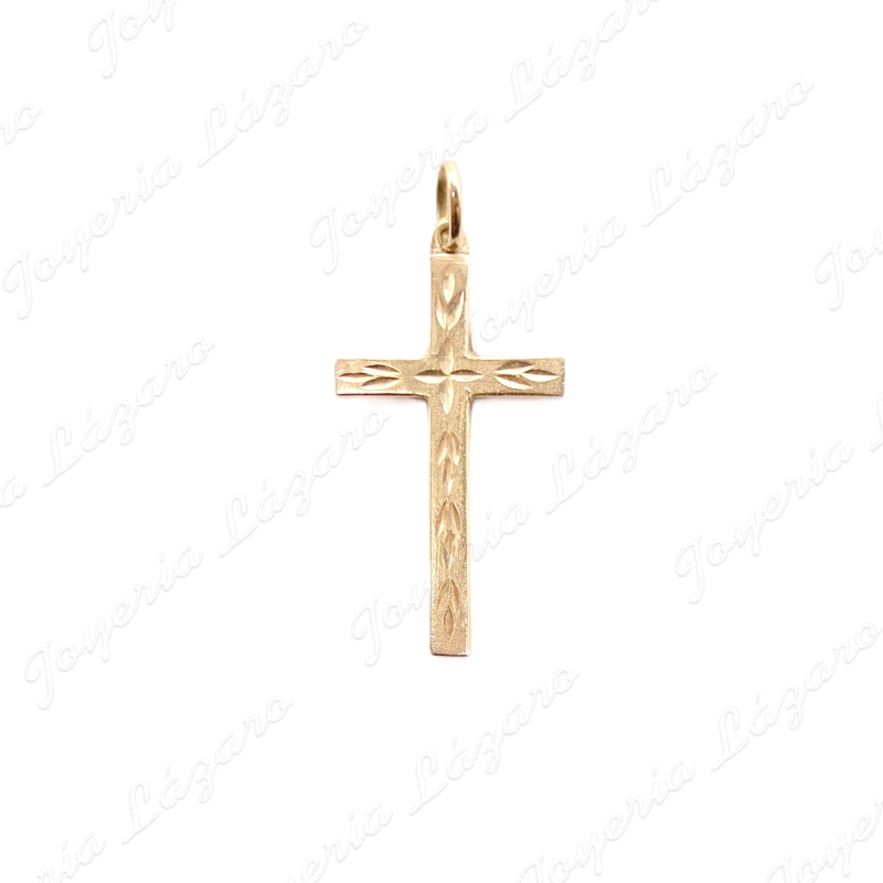 CRUZ ORO 18KT OCASION 13X25 LISA PLANA TALLADA                                                      