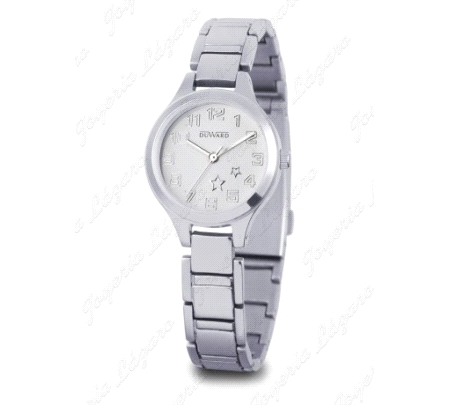 DUWARD RELOJ NIÑA ACERO ESF. BLANCA 2 ESTRELLITAS