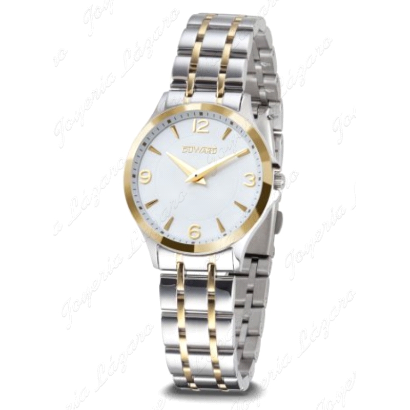 DUWARD RELOJ SRA ACERO BICOLOR BISEL DORADO 3ATM . CRISTAL TGRATADO Z                               