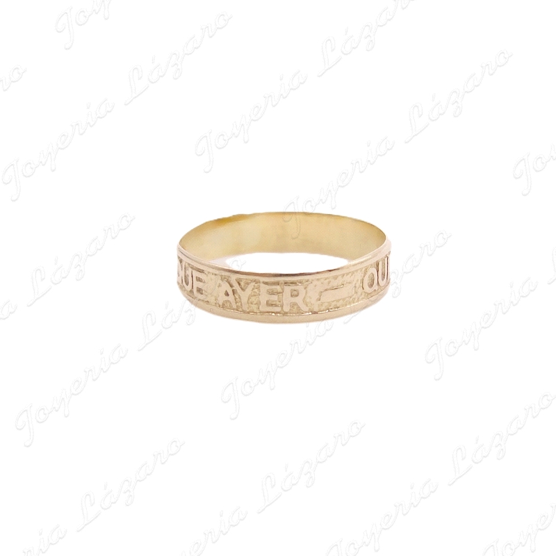 ALIANZA ORO 18KT OCASION PLANA INSCRIPCION +QUE AYER,-QUE MAÑANA                                    