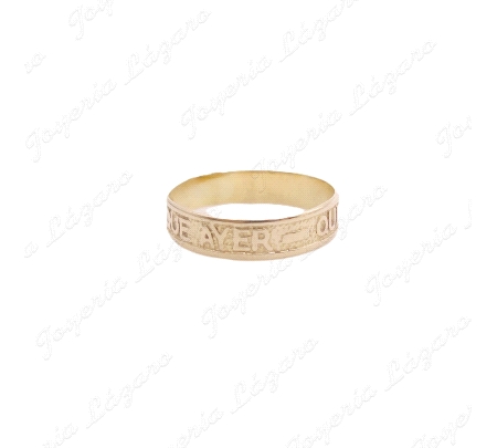 ALIANZA ORO 18KT OCASION PLANA INSCRIPCION +QUE AYER,-QUE MAÑANA                                    