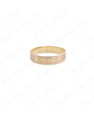ALIANZA ORO 18KT OCASION PLANA INSCRIPCION +QUE AYER,-QUE MAÑANA      