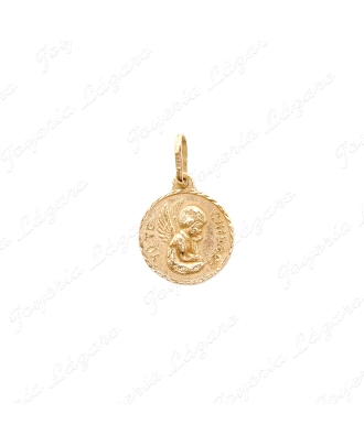 MEDALLA ORO 18KT OCASION 13MM ANGELITO YO TE CUIDARE                                                