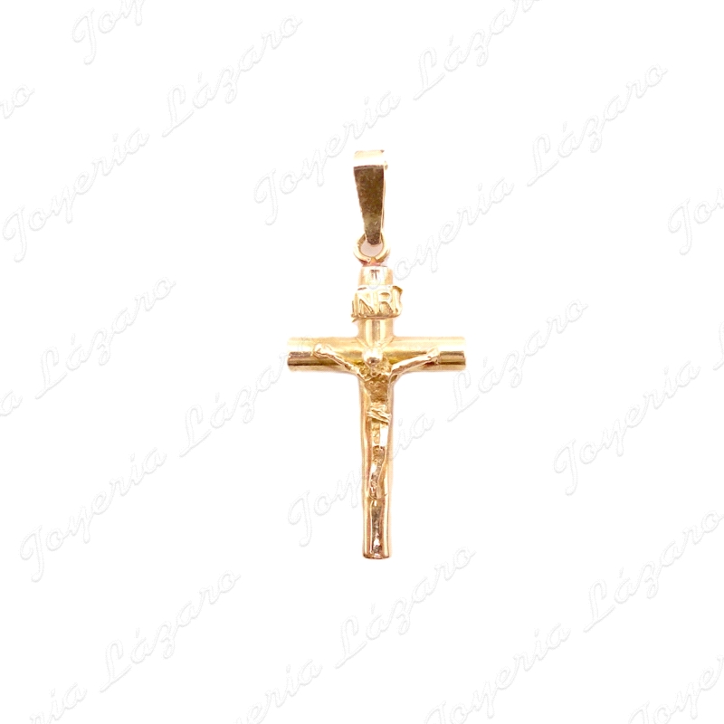 CRUZ ORO 18KT OCASION TUBO CON CRISTO 17X30MM SIN ASA                                               