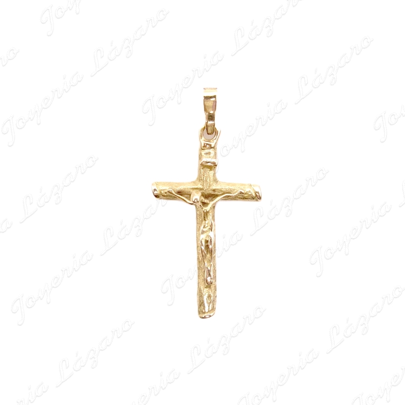 CRUZ ORO 18KT OCASION 1/2 CAÑA CON CRISTO 18X34 SIN ASA                                             