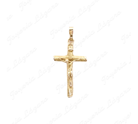 CRUZ ORO 18KT OCASION 1/2 CAÑA CON CRISTO 18X34 SIN ASA                                             
