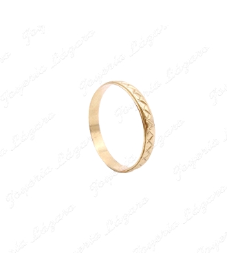 ALIANZA ORO 18KT OCASION 3MM TALLADO ZIG ZAG                          
