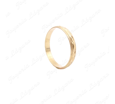ALIANZA ORO 18KT OCASION 3MM TALLADO OVALOS