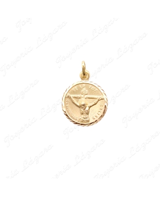 MEDALLA ORO 18KT OCASION CRISTO DE LA  LUZ DALIAS 20MM FILO GALLONADO