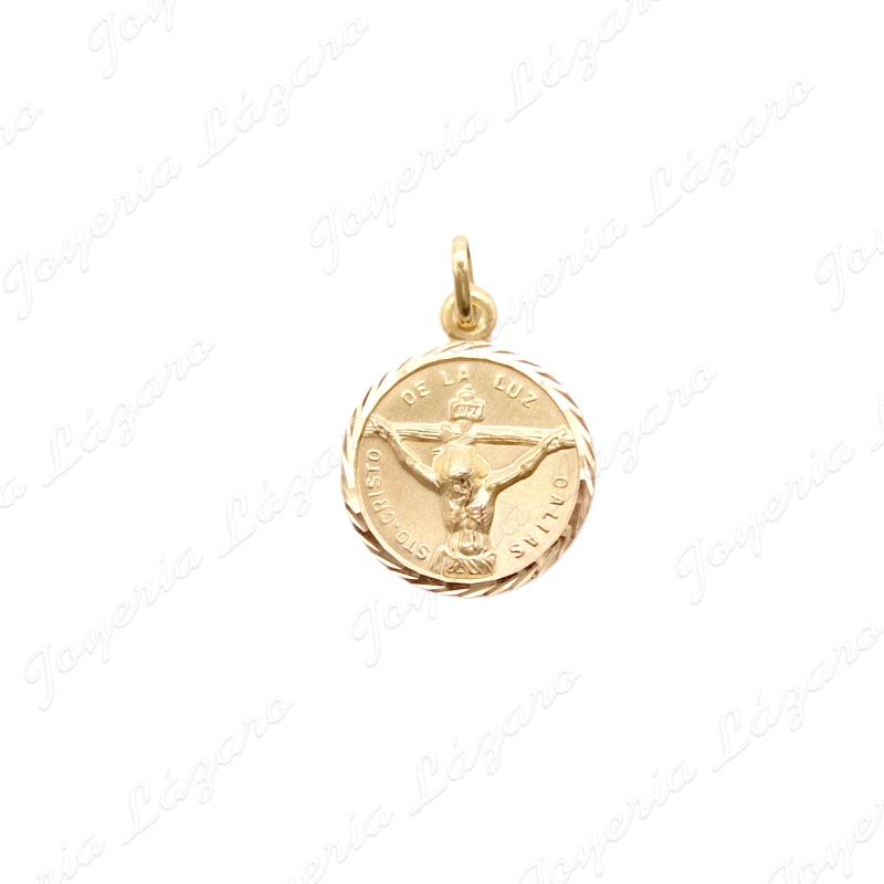 MEDALLA ORO 18KT OCASION CRISTO DE LA  LUZ DALIAS 20MM FILO GALLONADO