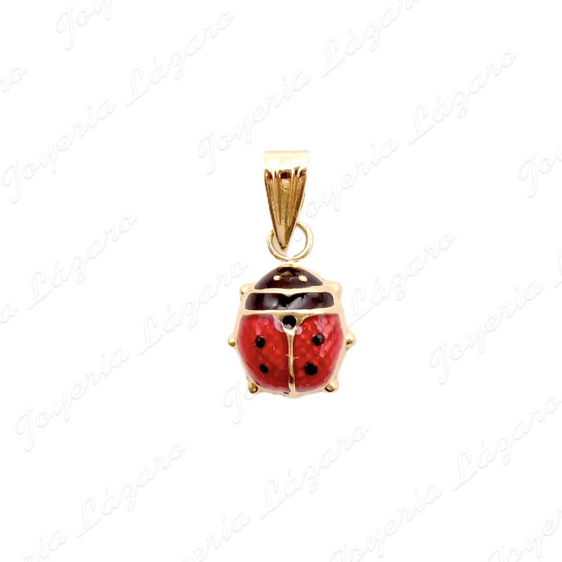 COLGANTE ORO 18KT OCASION MARIQUITA ESMALTADA FORRADA TRASERA