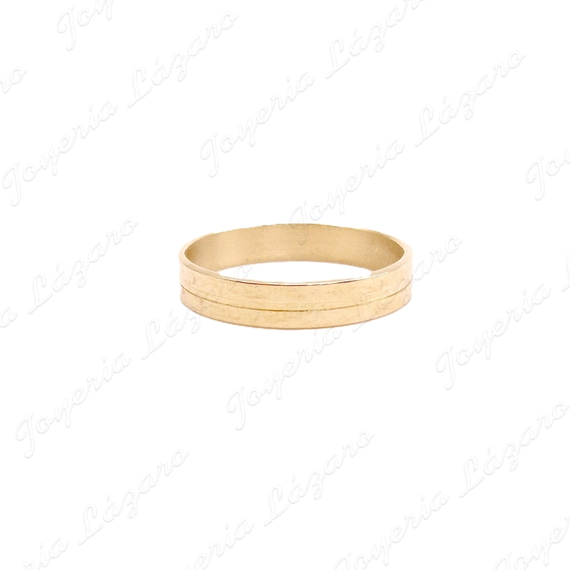 ALIANZA ORO 18KT OCASION TABLA 4MM SURCO CENTRO                                                     
