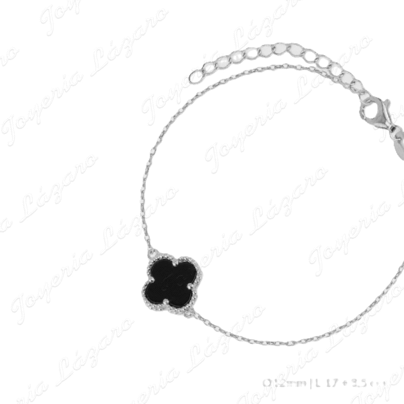 PULSERA PLATA 1 TREBOL NEGRO                                                                        