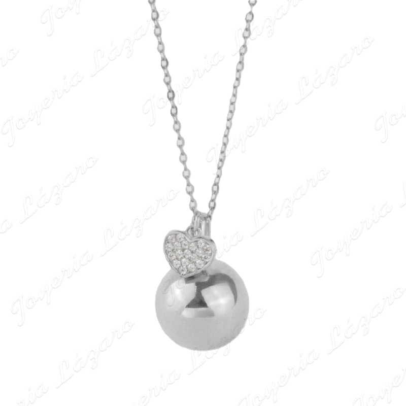 COLLAR PLATA LLAMADOR DE ANGEL CON CORAZON CIRCO.                                                   