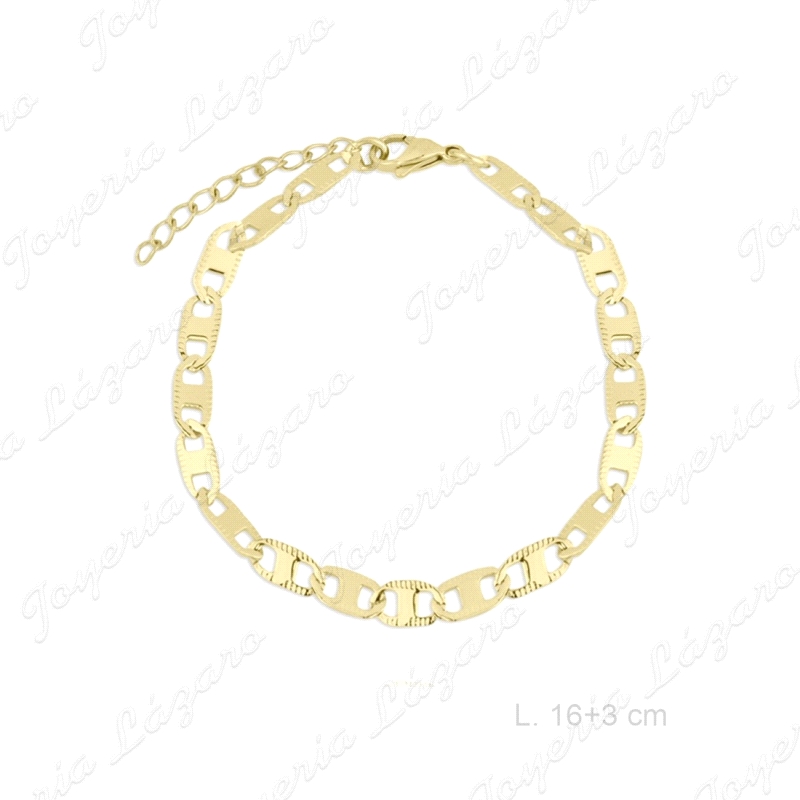 PULSERA ACERO ESLAB. BARCO PLANO 5MM                                                                