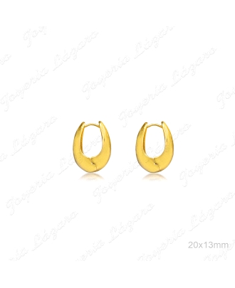 PEND. AROS LATON CHAPADO ORO 20X13MM BISAGRA CENTRO                                                 