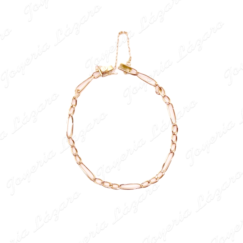 PULSERA ORO 18KT OCASION 3X1 4MM+ CADENA SEGURIDAD C. CAJA                                          