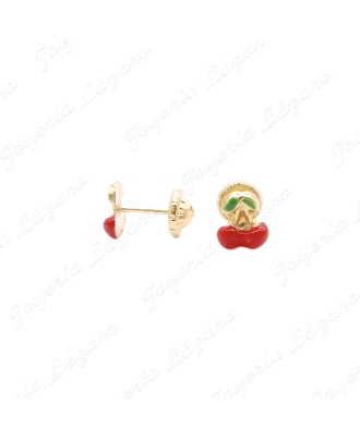 PEND. TORN. ORO 18 KTS CEREZAS ESMALTE 5.5X5MM                                                      