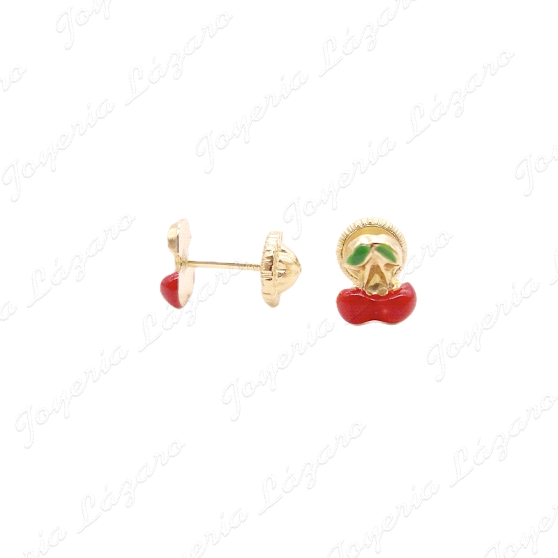 PEND. TORN. ORO 18 KTS CEREZAS ESMALTE 5.5X5MM                                                      