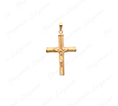 CRUZ 18KTS TUBO MATE CON CRISTO                                                                     
