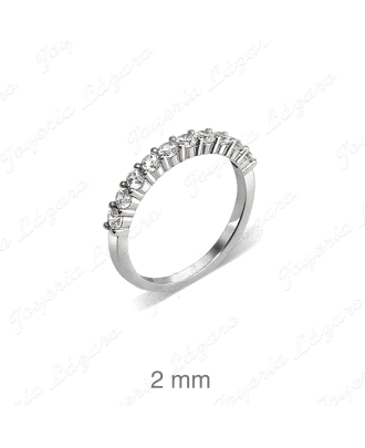 SORTIJA PLATA RODIO 10 CIRCONITAS GARRAS