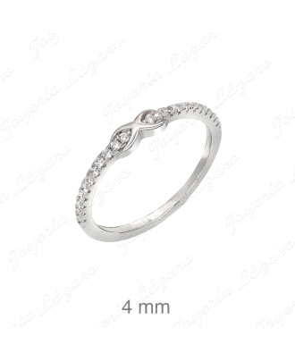 SORTIJA PLATA INFINITO + CIRCONITAS MADRE/HIJA