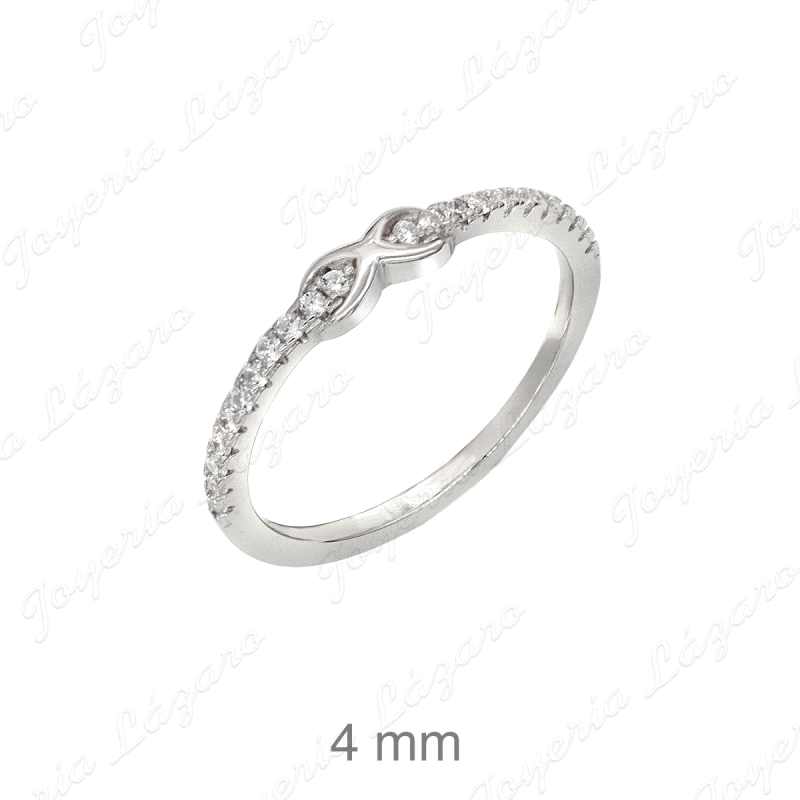 SORTIJA PLATA INFINITO + CIRCONITAS MADRE/HIJA
