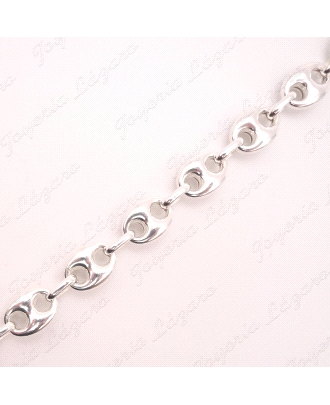 CADENA 70CM. PLATA CALABROTE 10X8MM                                                                 