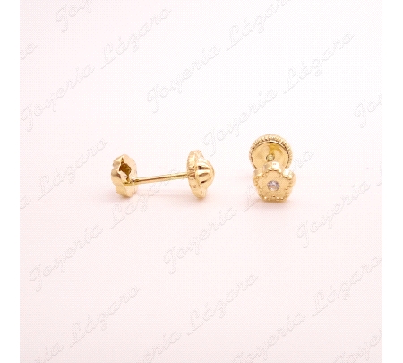 PEND. TORN. ORO 18 KTS FLOR ESPEJO 4MM                                                              