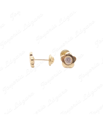 PEND. TORN. ORO 18 KTS FLOR PLA 1 CIRCO 3MM