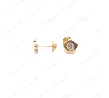 PEND. TORN. ORO 18 KTS FLOR PLA 1 CIRCO 3MM