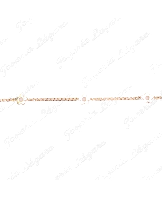 PULSERA BEBE 14CM ORO 18 KTS FLORES 5MM 2 POSTURAS                                                  