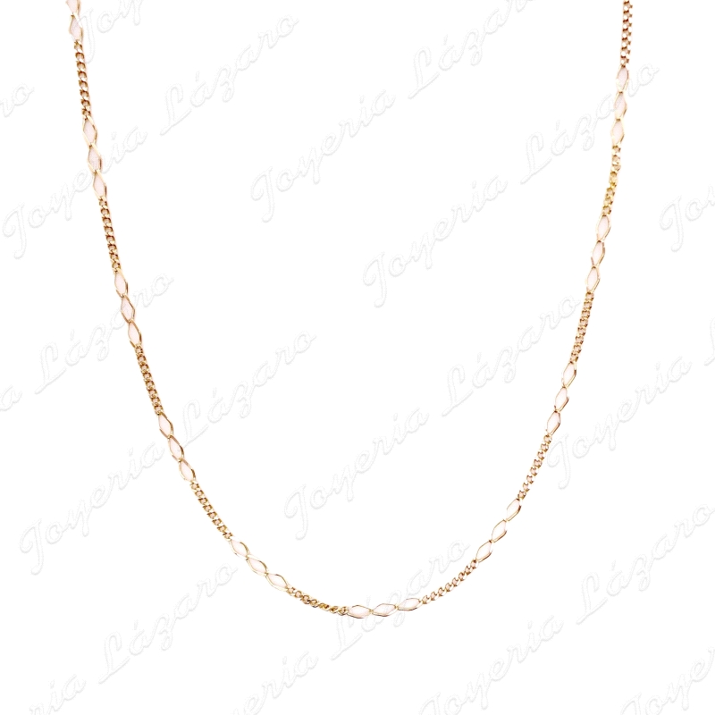 CADENA 60 CM. ORO 18KT SEMINUEVA MIXTA  TRAMO BARBADA+3                                             