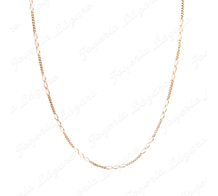 CADENA 60 CM. ORO 18KT SEMINUEVA MIXTA  TRAMO BARBADA+3