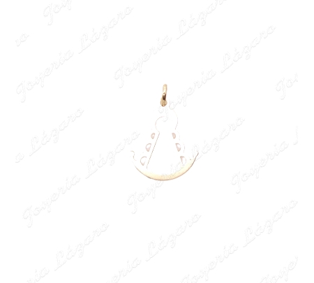 COLGANTE ORO 18 KTS VIRGEN ROCIO SILUETA CALADA                                                     