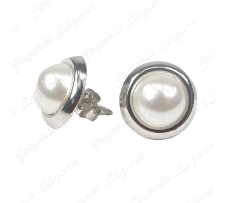 PEND. PLATA/PERLA ORQUIDEA 1/2 BOLA CERCO C. PRESION