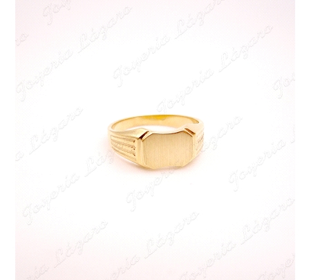 SORTIJA ORO 18 KTS SELLO RECTANGULAR 7X9MM ENDIDURAS