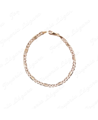 PULSERA ORO 18 KTS 4MM GRECA  GRABADA                                                               
