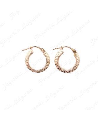 PEND. AROS ORO 18 KTS CONICO GRECA 13MM EXT                                                         